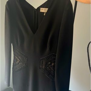 Emilio Pucci black dress with beaded sequin design.